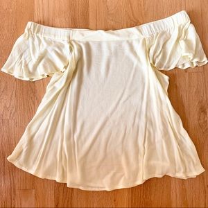 Yellow off the shoulder blouse. Size small